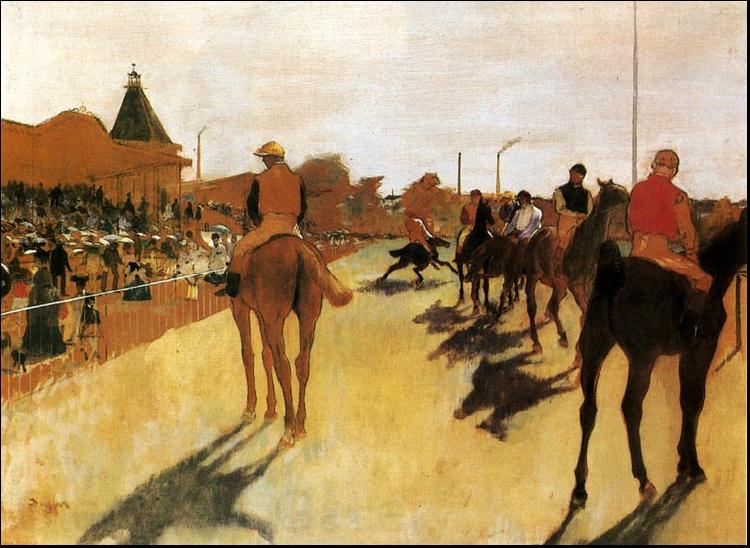Edgar Degas Horses Before the Stands Norge oil painting art